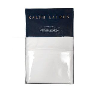 NEW $115 Ralph Lauren Cotton Percale Sheet! Flat Sheet  Queen or Full  White